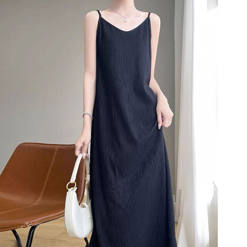FD-0664  여성 민소매 골지 A롱 끈나시 원피스 